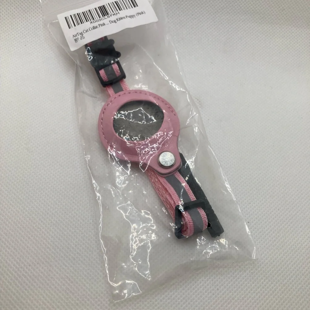 Pink AirTag cat collar